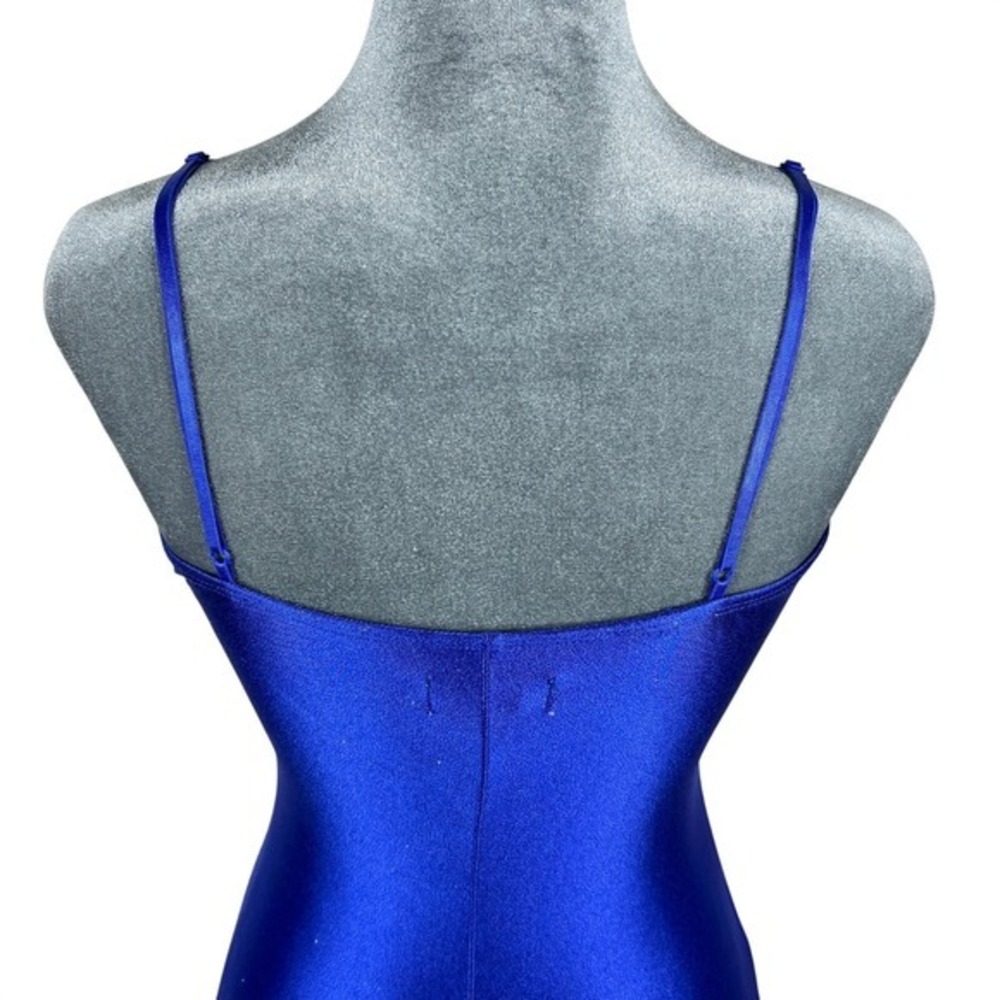 Fairy Grunge Y2k Asymmetric Faux Wrap Prom Cocktail Dress Juniors S Blue Shimmer - Picture 11 of 15